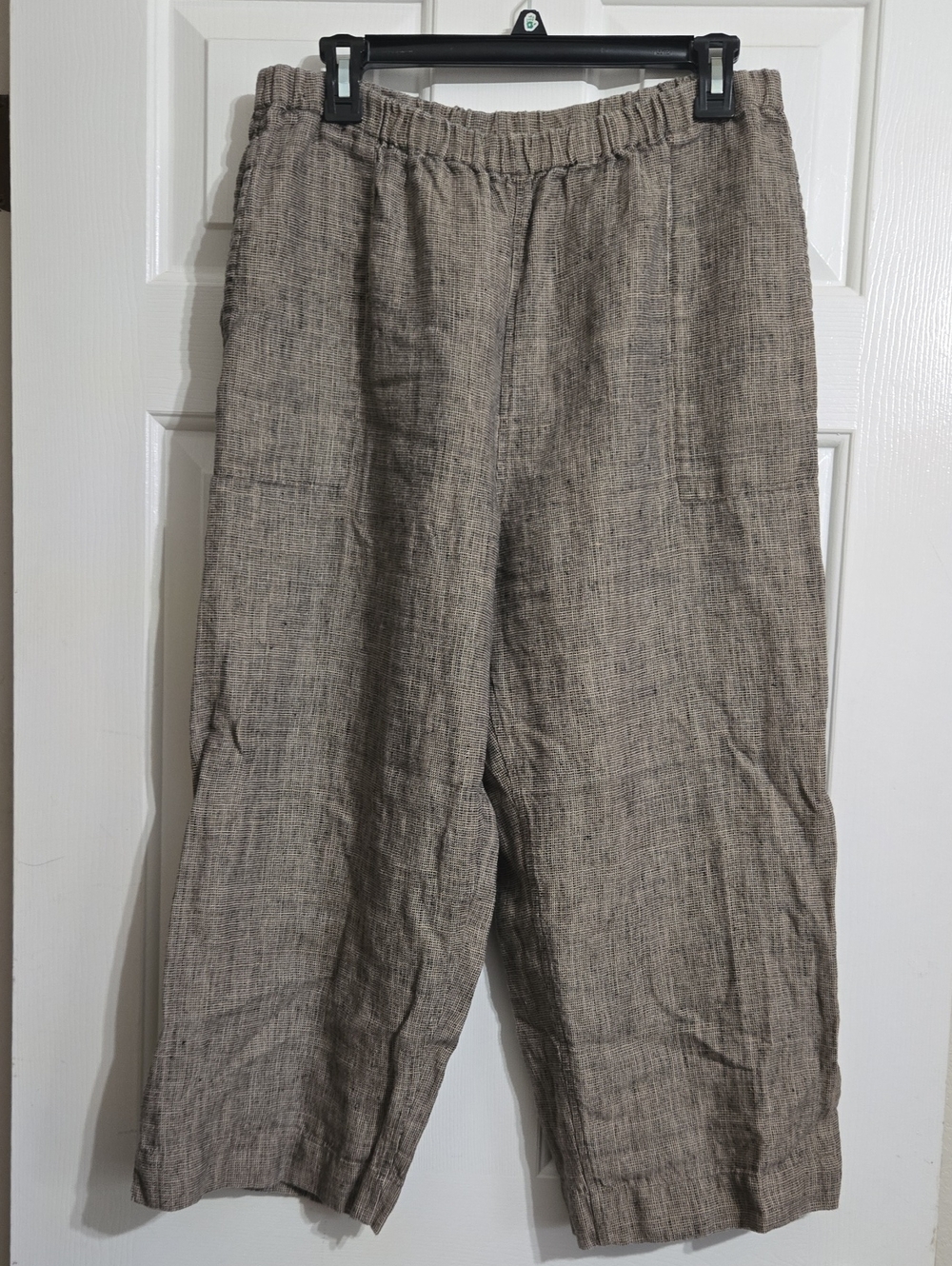 Chico's Relaxed Linen-Blend Elastic-Waist Khaki Pants - Neutral Taupe
